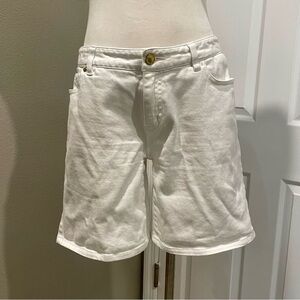 Michael Kors White Jean Denim Bermuda Length Shorts Size 6
